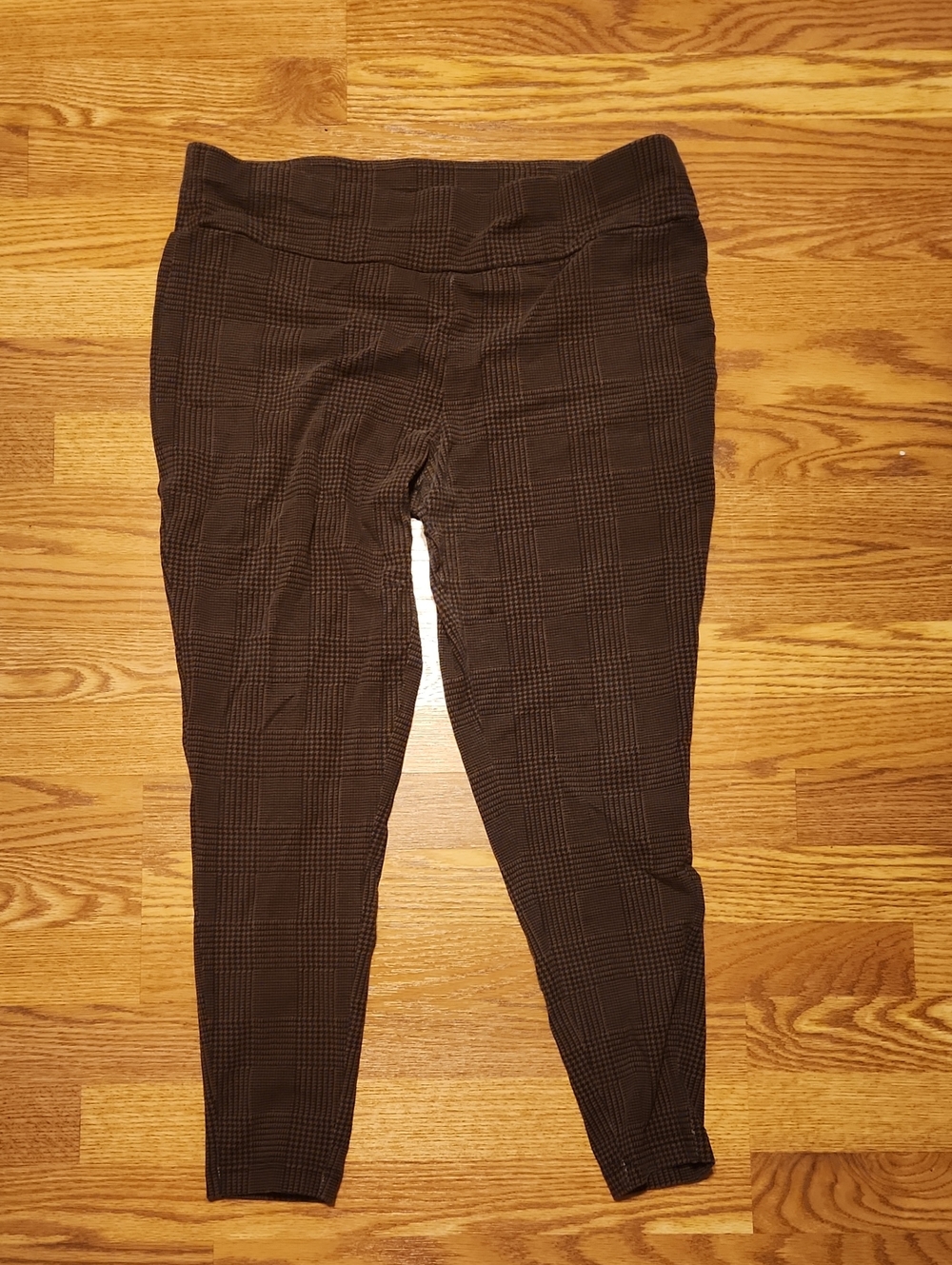 3 FOR 15 Terra & Sky Brown Plaid Ponte Leggings
